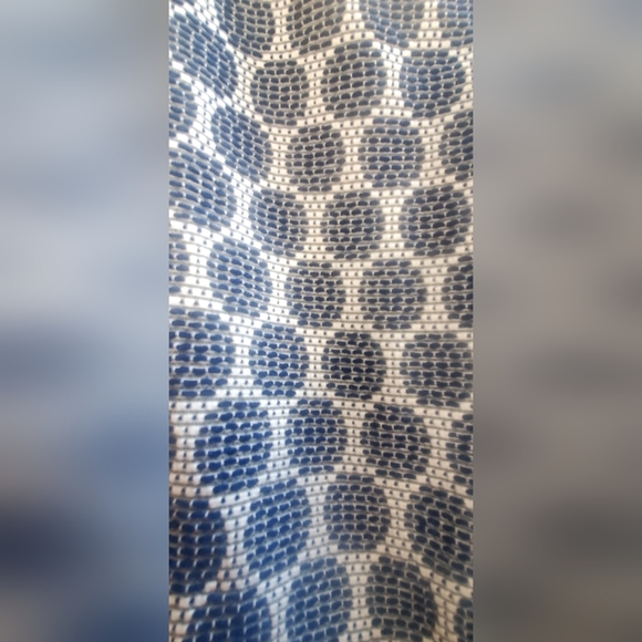 Skies Are Blue Woven Dots Dress Navy White Texture WOM SZ8 Zip Back Waist Accent - Picture 9 of 15